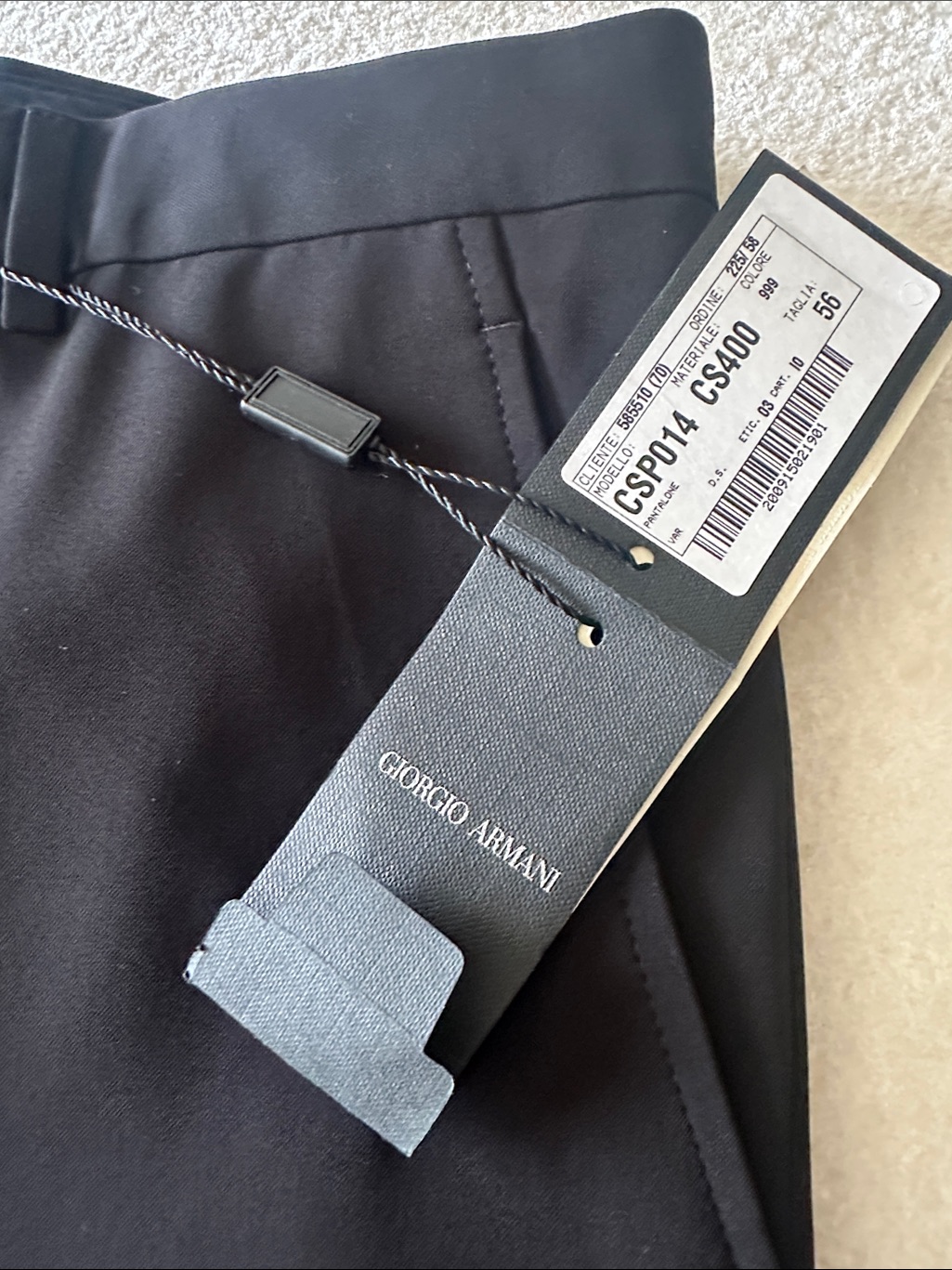 Giorgio Armani Black Dress Pants With Branded Tag